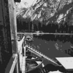 Boats on the lake from the pier
