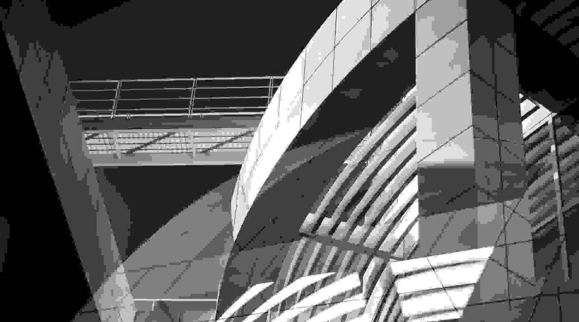 Building arches, grayscale picture