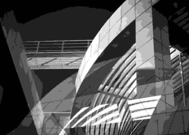 Building arches, grayscale picture